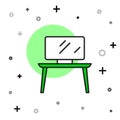 Filled outline TV table stand icon isolated on white background. Vector Royalty Free Stock Photo