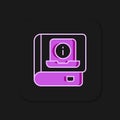 Filled outline User manual icon isolated on black background. User guide book. Instruction sign. Read before use. Flat