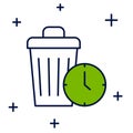 Filled outline Waste of time icon isolated on white background. Trash can. Garbage bin sign. Recycle basket icon. Office