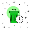 Filled outline Waste of time icon isolated on white background. Trash can. Garbage bin sign. Recycle basket icon. Office