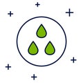 Filled outline Water drop icon isolated on white background. Vector Royalty Free Stock Photo
