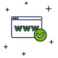Filled outline Website template icon isolated on white background. Internet communication protocol. Vector
