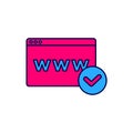 Filled outline Website template icon isolated on white background. Internet communication protocol. Vector