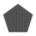 Filled Pentagon Halftone Dotted Icon