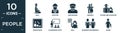 filled people icon set. contain flat null, aviation, muslim man, snuggle, father and daughter, downstairs, classroom stats, null,