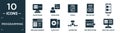 filled programming icon set. contain flat advertising, developer, html5, seo report, app, web development, duplicate, algorithm, Royalty Free Stock Photo