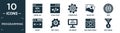 filled programming icon set. contain flat error 404, clean code, cyberspace, image seo, web, script, seo tools, 404 error, seo Royalty Free Stock Photo