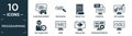 filled programming icon set. contain flat game development, web domain, binary file, compiler, seo ranking, seo consulting, www,