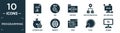 filled programming icon set. contain flat js, seo, archive, web optimization, seo and web, optimization, website, code, click, Royalty Free Stock Photo
