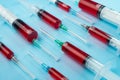 selective focus, filled with medical syringe Royalty Free Stock Photo