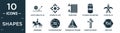 filled shapes icon set. contain flat acute angle of 45 degrees, flower of life, radiators, cylinder volumetric, fleur de lis,