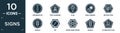 filled signs icon set. contain flat information, toxic warning, plug, male gender, instruction, female, no, gross dark cross, Royalty Free Stock Photo