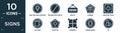 filled signs icon set. contain flat map and map pointer, prohibition circle, beach, camera, addition thick, copying, positive,