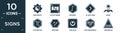 filled signs icon set. contain flat philosophy, do not wring, integral, is less than, maps, pi constant, upstairs, circular, stop