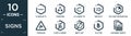 filled signs icon set. contain flat is similar to, therefore, is a subset of, implies if, pie chart information on money,
