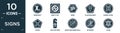 filled signs icon set. contain flat subscript, empty set, wind, placeholders, round hotel, cross, not disturb, basic mathematical