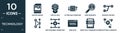 filled technology icon set. contain flat raster images, virtual box, uptime and downtime, user research, version control, ,