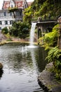 Tropical Garden at Monte above Funchal Madeira sea Royalty Free Stock Photo