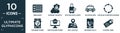 filled ultimate glyphicons icon set. contain flat menu bars, internet security, suitcase with check, taxi fron view, circular Royalty Free Stock Photo