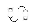 Filled usb icon. transfer, computer, drive, flash, plug, data, technology sign. adapter, serial, port, cable, universal, connector Royalty Free Stock Photo