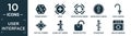 filled user interface icon set. contain flat corner widget, make, refresh page arrow button, round right arrow, curve arrows, exit