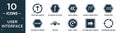 filled user interface icon set. contain flat updating arrow, up arrow with ray tracing, back arrow, curved with broken line,