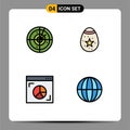 Filledline Flat Color Pack of 4 Universal Symbols of area, graph, technology, easter, marketing