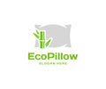 Filler of a soft pillow from bamboo fiber logo design. Hygiene pillow with bamboo fiber inside graphic design