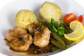 Fillet with Dumplings, green Beans Royalty Free Stock Photo