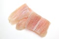 Fillet of raw fish in a white background Royalty Free Stock Photo