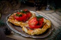 Fillet of a salmon in puff pastry Royalty Free Stock Photo