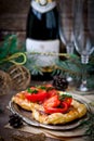 Fillet of a salmon in puff pastry Royalty Free Stock Photo