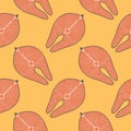 fillet salmon steak seamless pattern vector illustration