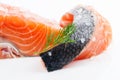 Fillet and salmon steak, trout, red fish Royalty Free Stock Photo