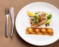 Fillet sea bass with vegetable Royalty Free Stock Photo