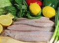 Fillets of Barramundi fish with lemons Royalty Free Stock Photo