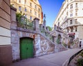 The well-known Fillgraderstiege in spring, in Vienna, Austria