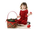 Filling the Christmas Basket Royalty Free Stock Photo