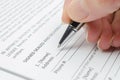 Filling document Royalty Free Stock Photo