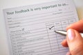 Filling feedback form Royalty Free Stock Photo