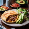 Filling and Flavorful Honduran Baleadas with Beans, Cheese, and Salad Royalty Free Stock Photo