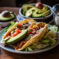 Filling and Flavorful Honduran Baleadas with Beans, Cheese, and Salad Royalty Free Stock Photo