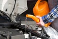 Filling fresh water into the car engine tank