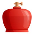 Filling gas cylinder icon, cartoon style