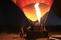 Filling hot air in ballon