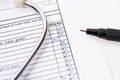 Filling the medical history questionnaire Royalty Free Stock Photo