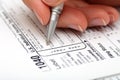 Filling out tax form