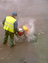 Filling a pothole