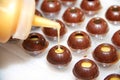 Filling pralines Royalty Free Stock Photo