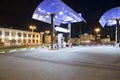 Filling station Gas station at night, Moscow, Russia Royalty Free Stock Photo